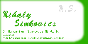 mihaly simkovics business card